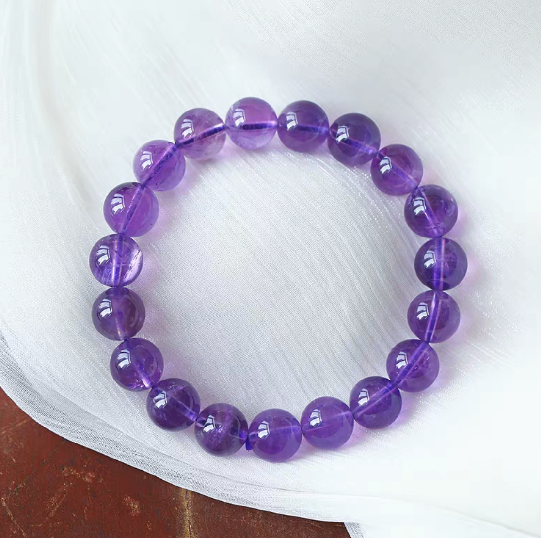 AAA Grade Natural Amethyst Bracelet, 8mm High Clarity Purple Crystal Beaded Bracelet for Women, Calm & Intuition Healing Jewelry