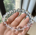 AAA Grade Natural Clear Quartz Bracelet, 12mm High Clarity Beaded Bracelet for Women & Men, Healing Crystal Jewelry Gift