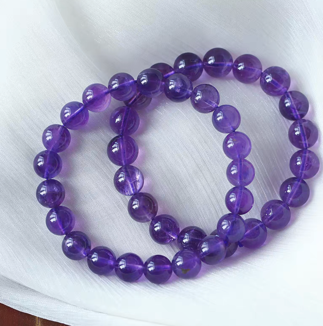 AAA Grade Natural Amethyst Bracelet, 8mm High Clarity Purple Crystal Beaded Bracelet for Women, Calm & Intuition Healing Jewelry