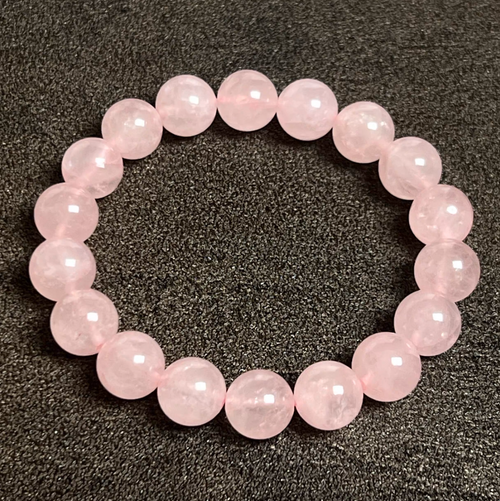 AAA Grade Natural Rose Quartz Bracelet, 10mm High Clarity Pink Crystal Beaded Bracelet for Women, Love & Self-Care Healing Jewelry